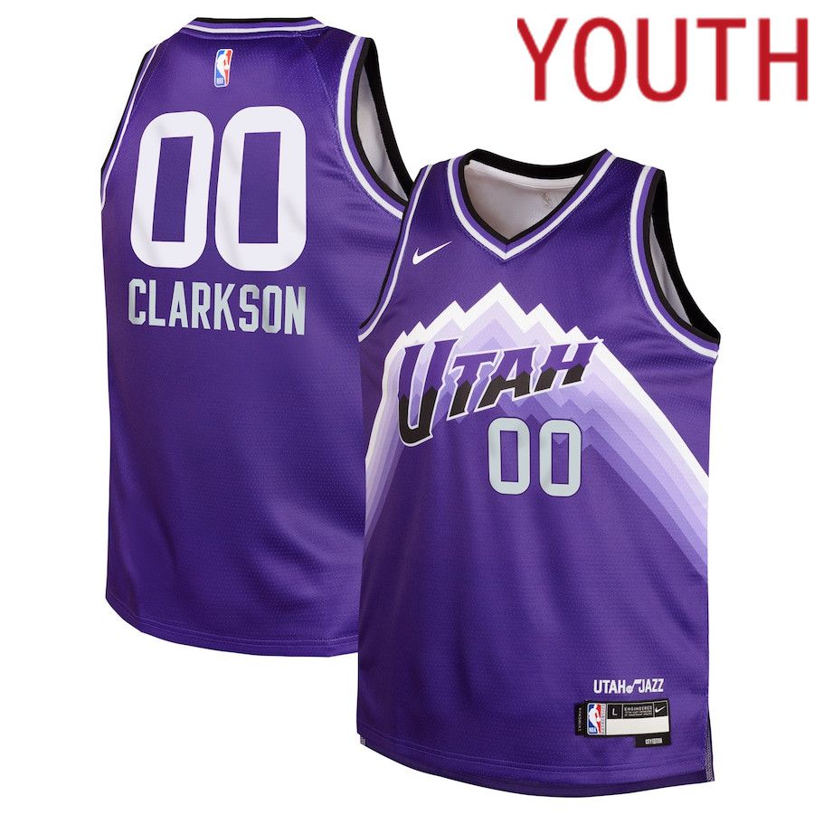 Youth Utah Jazz #00 Jordan Clarkson Nike Purple City Edition 2023-24 Swingman Replica NBA Jersey